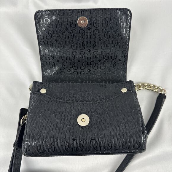 Guess 1981 Crossbody Handbag Black Purse Chain Strap - Picture 7 of 14